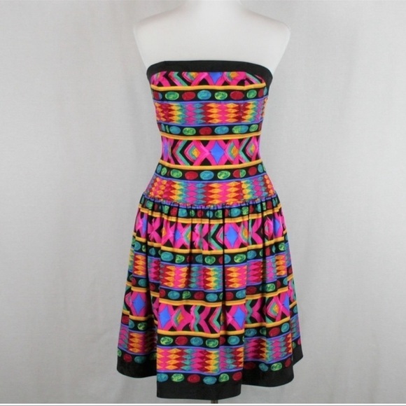 𝅺DEADSTOCK vintage dress 80s NWT tulle skirt strapless bodice corset A.J. Bari - Picture 7 of 15